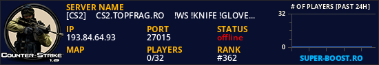 [CS2] ★ CS2.TOPFRAG.RO ★ !WS !KNIFE !GLOVES !AGENTS !MUSIC