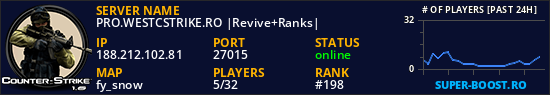 PRO.WESTCSTRIKE.RO |Revive+Ranks|