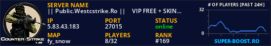 || Public.Westcstrike.Ro || VIP FREE + SKINS WEAPONS