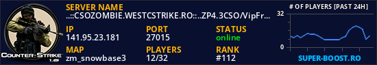 ..::CSOZOMBIE.WESTCSTRIKE.RO::..ZP4.3CSO/VipFree/Weapons2025 CsoIlegalzone it back!