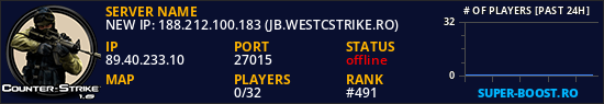 NEW IP: 188.212.100.183 (JB.WESTCSTRIKE.RO)