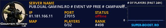 PUB.DUAL-GAMING.RO # EVENT VIP FREE # CAMPANIE ADMIN FREE
