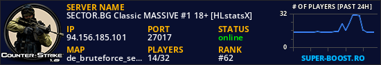 SECTOR.BG Classic MASSIVE #1 18+ [HLstatsX]