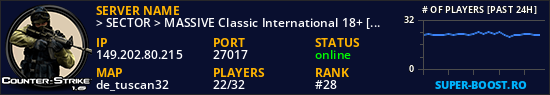> SECTOR > MASSIVE Classic International 18+ [Skins][HLstatsX]