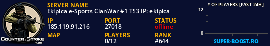 Ekipica e-Sports ClanWar #1 TS3 IP: ekipica